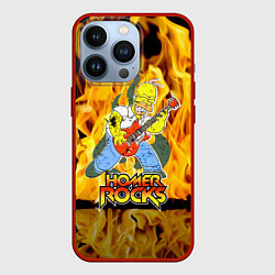 Чехол для iPhone 13 Pro Гомер Симпсон - соло на гитаре!, цвет: 3D-красный