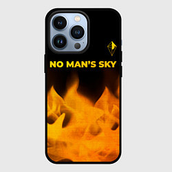 Чехол для iPhone 13 Pro No Mans Sky - gold gradient: символ сверху, цвет: 3D-черный