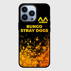 Чехол для iPhone 13 Pro Bungo Stray Dogs - gold gradient: символ сверху, цвет: 3D-черный