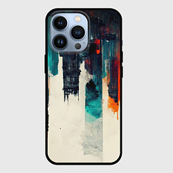 Чехол для iPhone 13 Pro Красочные полосы в стиле гранж, цвет: 3D-черный