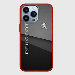 Чехол для iPhone 13 Pro Peugeot - абстракция, цвет: 3D-красный