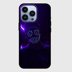 Чехол для iPhone 13 Pro Неоновый анонимус во тьме, цвет: 3D-черный