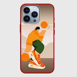 Чехол для iPhone 13 Pro Векторная иллюстрация Стритбол, цвет: 3D-красный