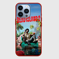 Чехол для iPhone 13 Pro Dead island 2 главный герой, цвет: 3D-красный