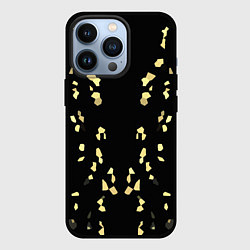 Чехол для iPhone 13 Pro Абстрактный узор золото на черном, цвет: 3D-черный
