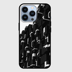 Чехол для iPhone 13 Pro Кубизм Фигуры в трехмерном пространстве в черно-бе, цвет: 3D-черный