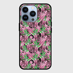 Чехол iPhone 13 Pro Tropical plants in brown and green