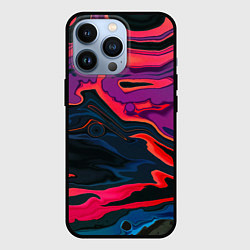 Чехол для iPhone 13 Pro Текстура масляное пятно, цвет: 3D-черный