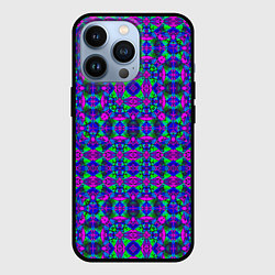 Чехол для iPhone 13 Pro Калейдоскопический неоновый узор, цвет: 3D-черный