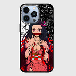 Чехол для iPhone 13 Pro Незуко - Клинок рассекающий демонов, цвет: 3D-черный