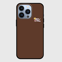Чехол для iPhone 13 Pro Just chill ретро дизайн с ромашками, цвет: 3D-черный