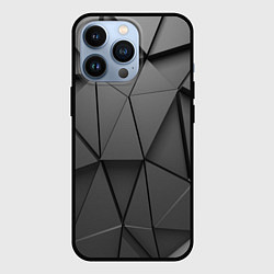 Чехол для iPhone 13 Pro Треугольники серые, цвет: 3D-черный
