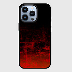 Чехол для iPhone 13 Pro Черный однотонный и гранжевый красный, цвет: 3D-черный