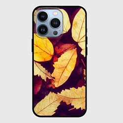 Чехол для iPhone 13 Pro Осенняя листва узор, цвет: 3D-черный