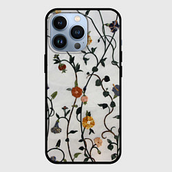 Чехол для iPhone 13 Pro Каменные цветы, цвет: 3D-черный