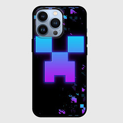 Чехол для iPhone 13 Pro Minecraft градиент, цвет: 3D-черный