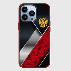 Чехол для iPhone 13 Pro Red & black Russia, цвет: 3D-красный