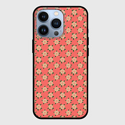 Чехол для iPhone 13 Pro Минимализм - цветочки, цвет: 3D-черный