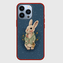 Чехол для iPhone 13 Pro Кролик с фонариком, цвет: 3D-красный