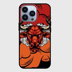 Чехол для iPhone 13 Pro Красный бычара, цвет: 3D-черный