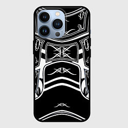 Чехол для iPhone 13 Pro ЧБ рыцарь, цвет: 3D-черный