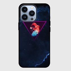 Чехол для iPhone 13 Pro Неоновая девушка в треугольнике, цвет: 3D-черный
