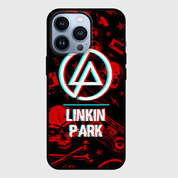 Чехол для iPhone 13 Pro Linkin Park rock glitch, цвет: 3D-черный