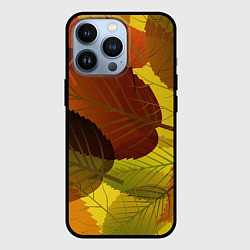 Чехол для iPhone 13 Pro Осенние крупные листья, цвет: 3D-черный