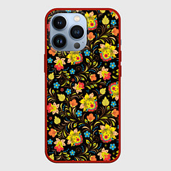 Чехол для iPhone 13 Pro Русский яркий узор, цвет: 3D-красный