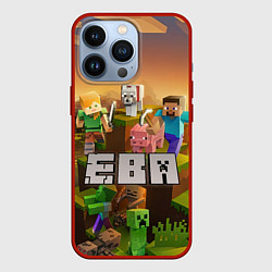 Чехол для iPhone 13 Pro Ева Minecraft, цвет: 3D-красный