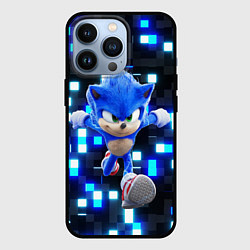 Чехол для iPhone 13 Pro Sonic neon squares, цвет: 3D-черный