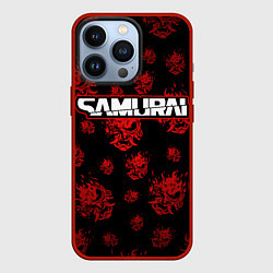 Чехол для iPhone 13 Pro Samurai - Красный паттерн - Cyberpunk, цвет: 3D-красный