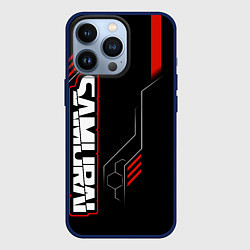 Чехол для iPhone 13 Pro Samurai - Красный техно - Киберпанк, цвет: 3D-тёмно-синий