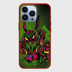 Чехол для iPhone 13 Pro Крейзи кролик, цвет: 3D-красный