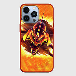 Чехол для iPhone 13 Pro Evangelion fire, цвет: 3D-красный