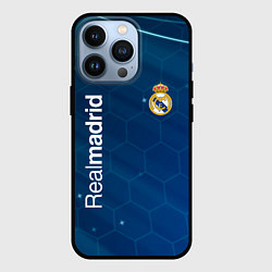 Чехол для iPhone 13 Pro Real madrid голубая абстракция, цвет: 3D-черный