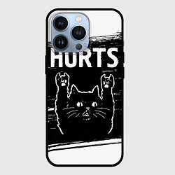 Чехол для iPhone 13 Pro Группа Hurts и рок кот, цвет: 3D-черный