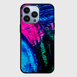 Чехол для iPhone 13 Pro Неоновые краски - абстракция, цвет: 3D-черный