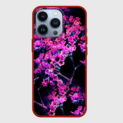 Чехол для iPhone 13 Pro Цветочки арт, цвет: 3D-красный