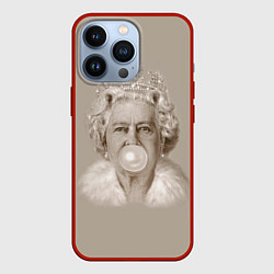 Чехол для iPhone 13 Pro Королева Елизавета, цвет: 3D-красный