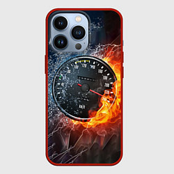Чехол для iPhone 13 Pro Need for Speed - спидометр, цвет: 3D-красный