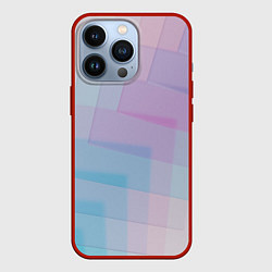 Чехол для iPhone 13 Pro Абстрактное множество розовых и голубых стёкол, цвет: 3D-красный