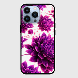 Чехол для iPhone 13 Pro Яркие цветочные бутоны, цвет: 3D-черный