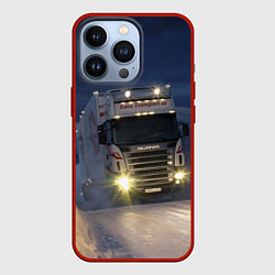 Чехол для iPhone 13 Pro Для фуры Scania нет преград, цвет: 3D-красный