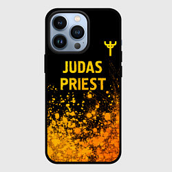 Чехол iPhone 13 Pro Judas Priest - gold gradient: символ сверху