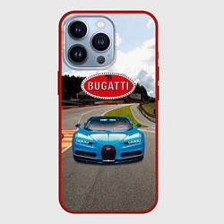 Чехол для iPhone 13 Pro Bugatti - motorsport - гоночная трасса, цвет: 3D-красный