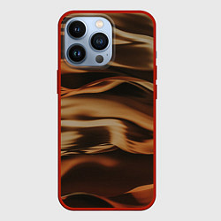 Чехол для iPhone 13 Pro Тёмно-золотые нановолны, цвет: 3D-красный