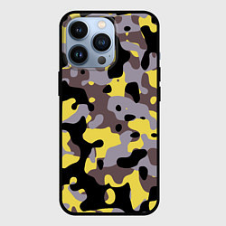 Чехол для iPhone 13 Pro Камуфляж Yellow Stinger, цвет: 3D-черный