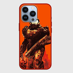 Чехол для iPhone 13 Pro Думгай с головой - Doom, цвет: 3D-красный