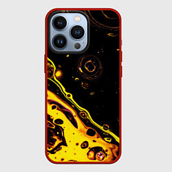 Чехол для iPhone 13 Pro Золотая вода, цвет: 3D-красный